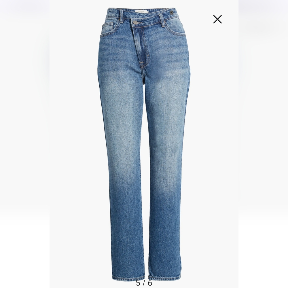 HIDDEN Jeans Crossover High Waist Straight Leg Medium Wash Size 26